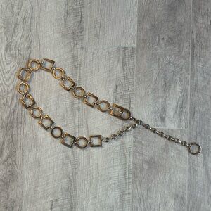 Silver Square and Circle Shape Adjustable Chain Belt